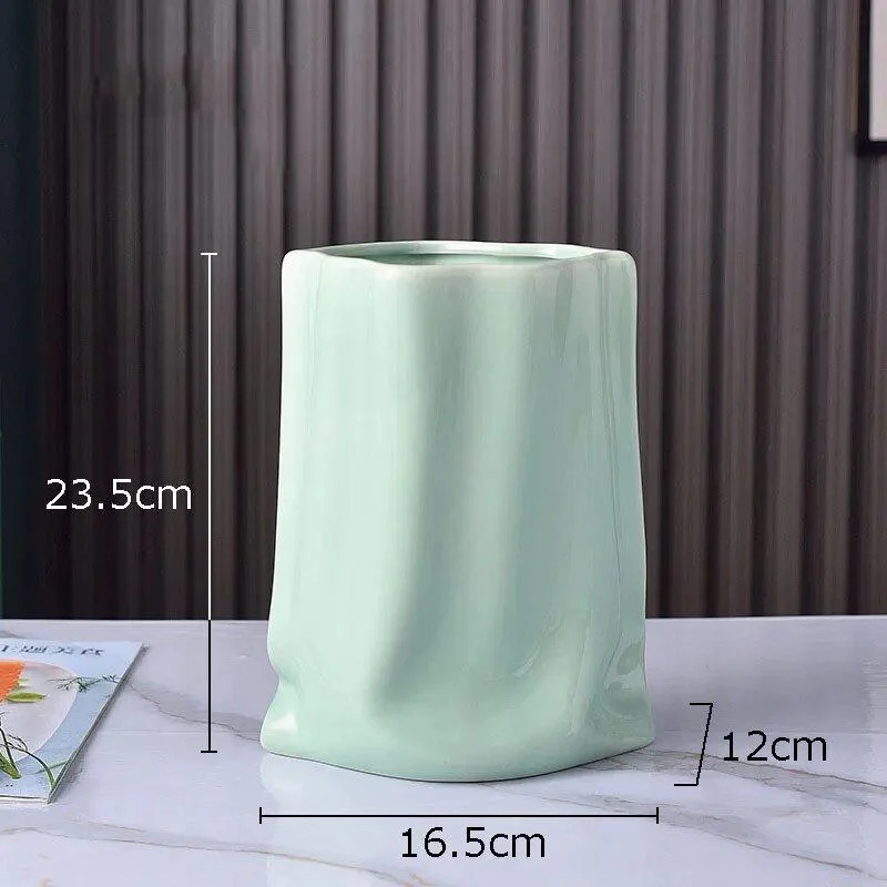 Abstract_Pleated_Texture_Ceramic_Vase_-_-_tag1_-4126922 Abstract Pleated Texture Ceramic Vase - - #tag1#
