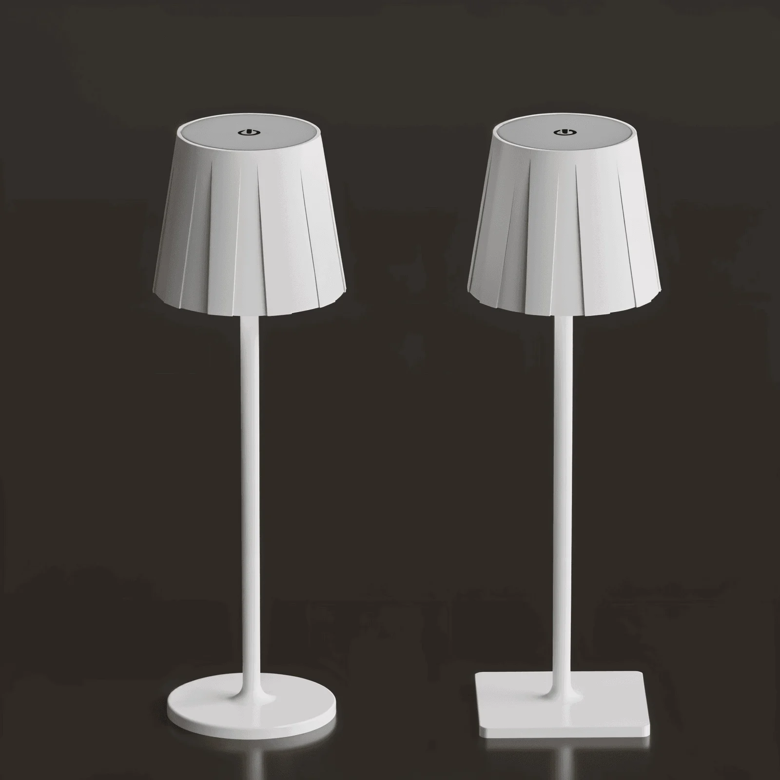 AcrylLume - Wireless LED Table Lamp with Pleated Inspiration - - #tag1#