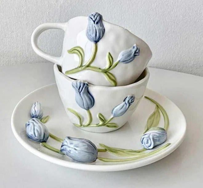 Aesthetic_Ceramic_Embossed_Tulip_Mug_Plates_-_-4120279 Aesthetic Ceramic Embossed Tulip Mug Plates -