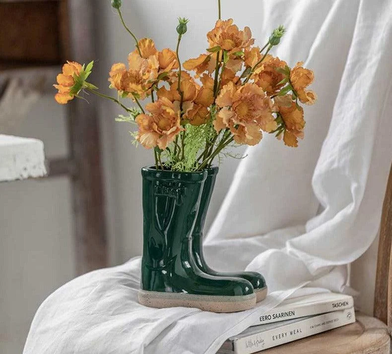 Aesthetic_Farmhouse_Ceramic_Rain_Boot_Vase_-_-4120607 Aesthetic Farmhouse Ceramic Rain Boot Vase -