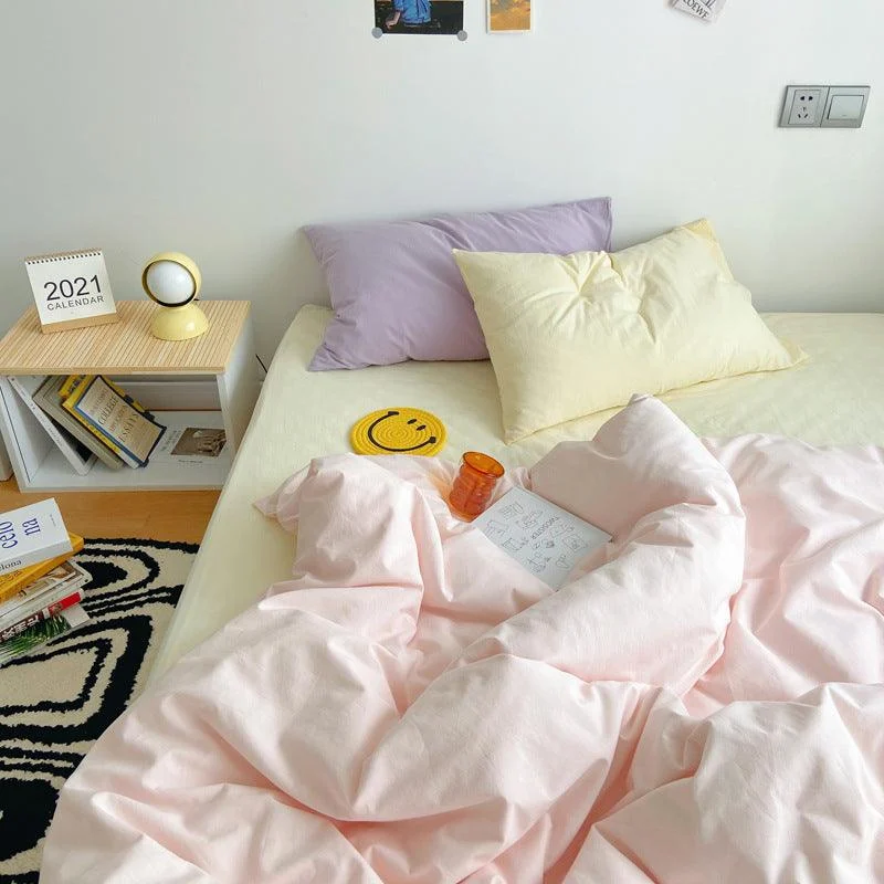 Aesthetic Pastel Color Combo Bedsheet Set - - #tag1#