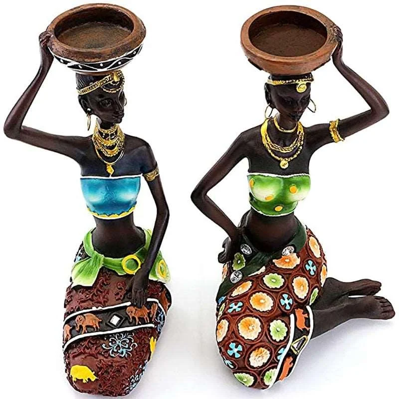 African_Women_Candle_Holder_Sculpture_-_-4122003 African Women Candle Holder Sculpture -