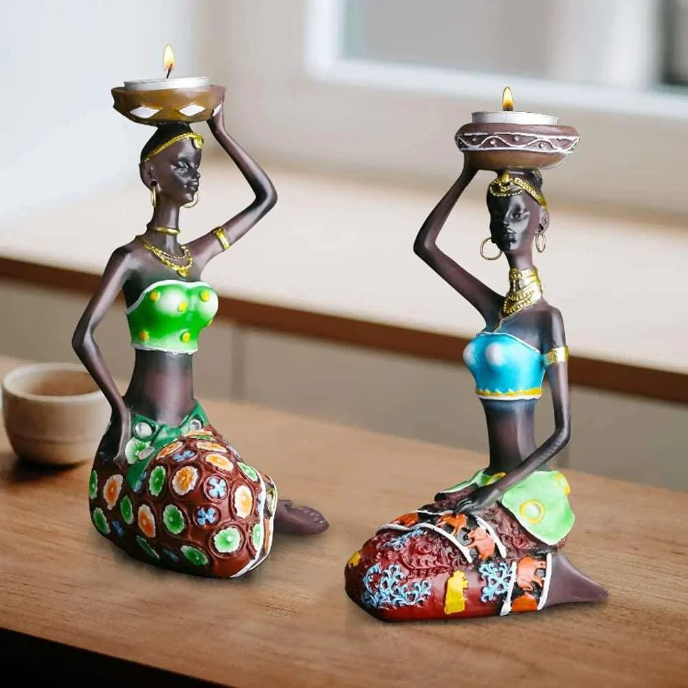 African_Women_Candle_Holder_Sculpture_-_-4122017 African Women Candle Holder Sculpture -