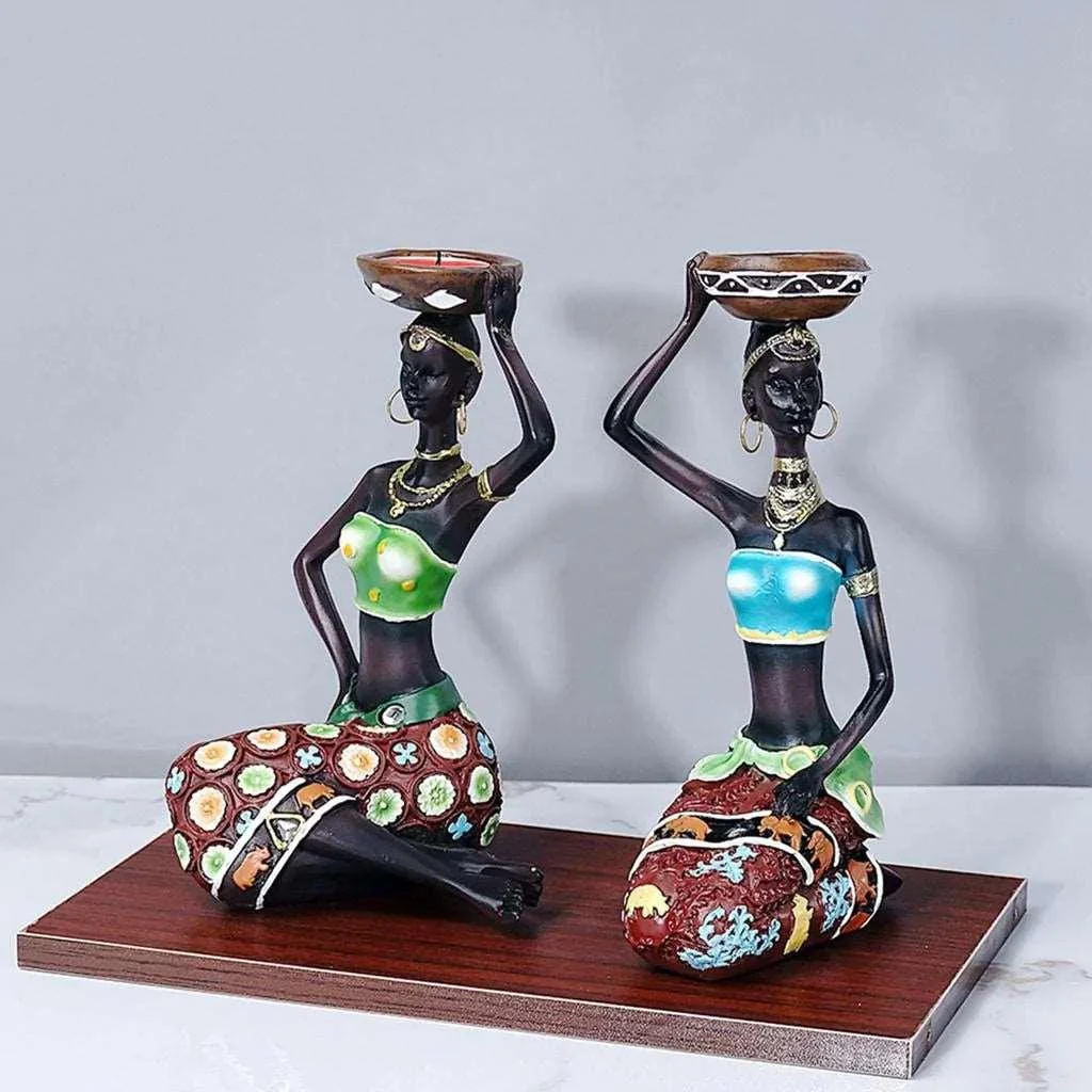 African_Women_Candle_Holder_Sculpture_-_-4122029 African Women Candle Holder Sculpture -