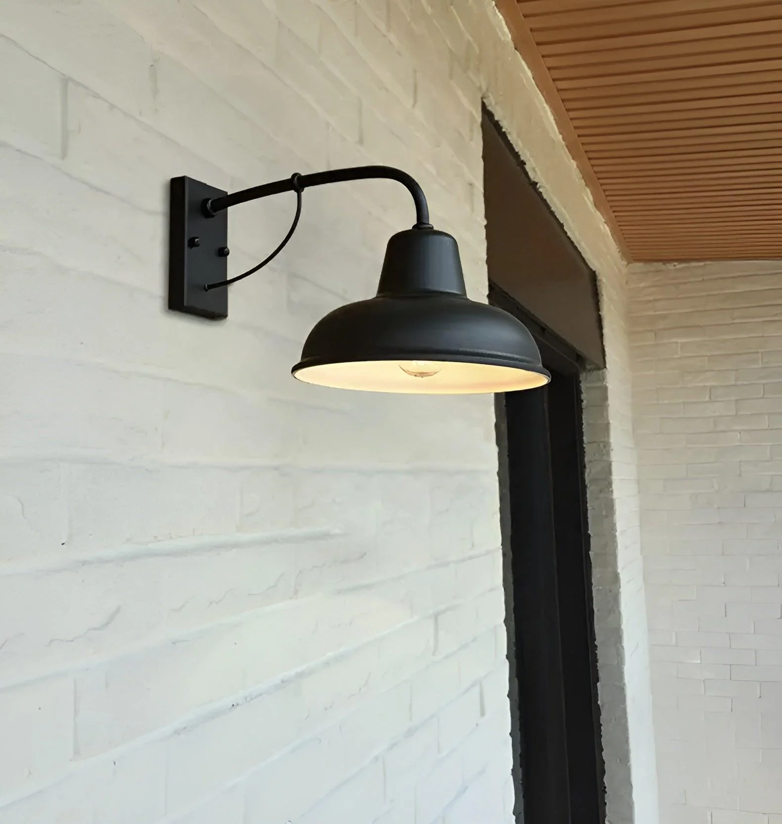 Aisle Eisen Sconce - Antique Vintage Barn Light - Black Industrial Wall Light - - #tag1#