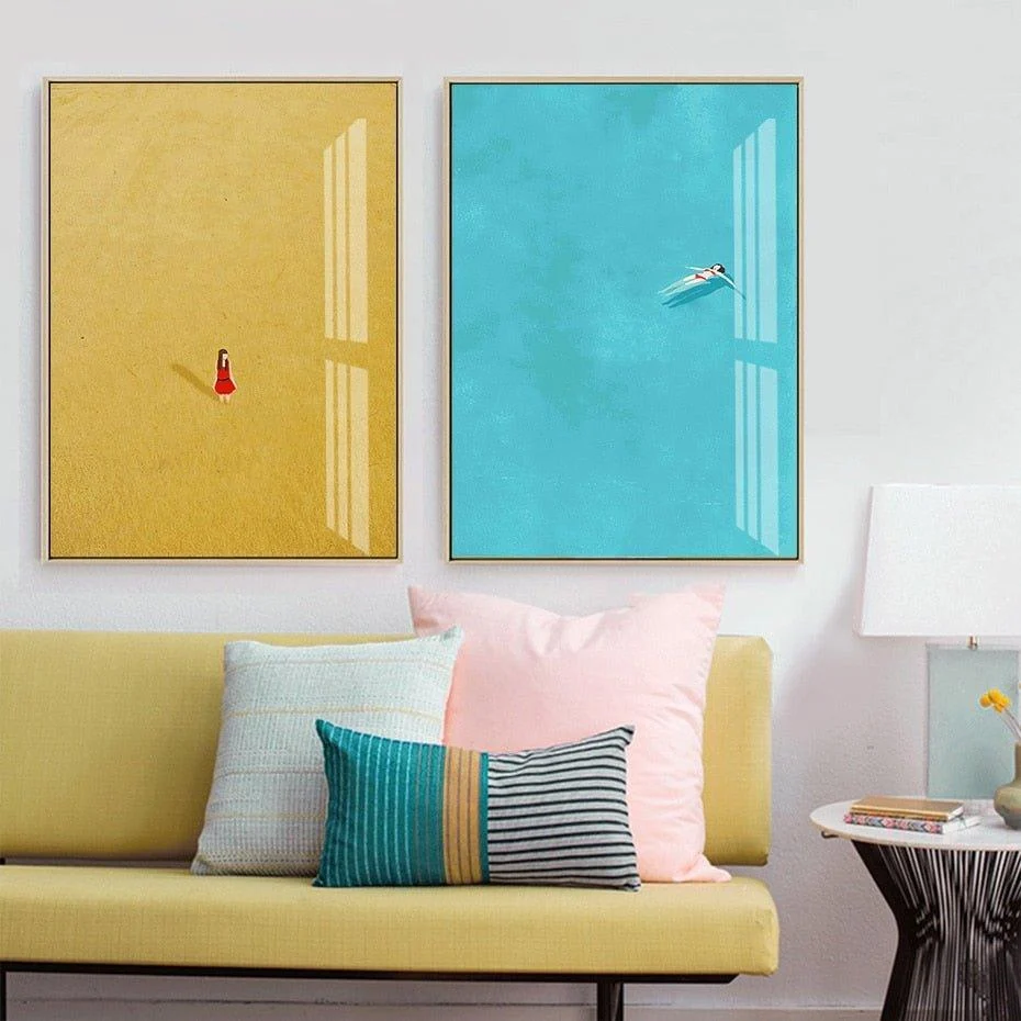Alone Girl' Minimalist Canvas Print Poster - - #tag1#