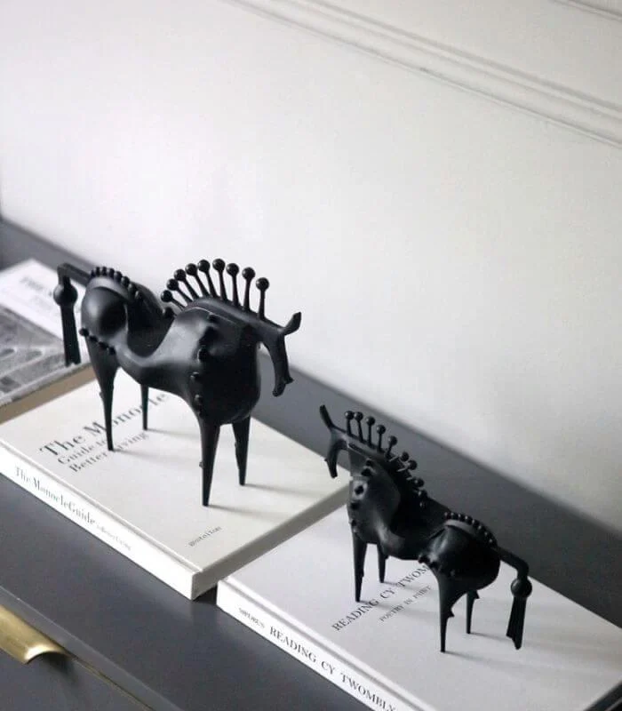 Amaya Abstract Horse Decorative Sculpture Metal Black -  - #tag1#