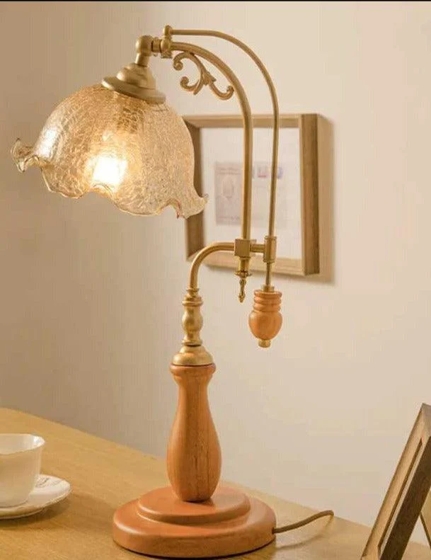 American_Retro_Amber_Glass_Vintage_Flower_Lamp_-_-4123699 American Retro Amber Glass Vintage Flower Lamp -