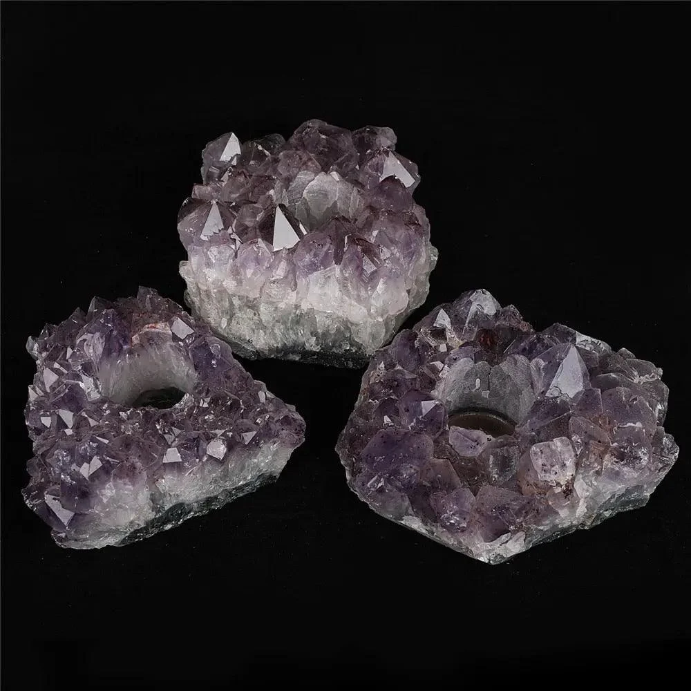 Amethyst Natural Stone Candle Holder -