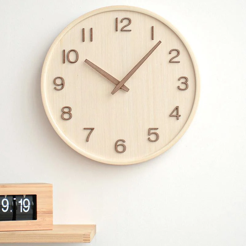 Analogue_Wooden_Round_Wall_Clock_for_Home_-_-4124787 Analogue Wooden Round Wall Clock for Home -