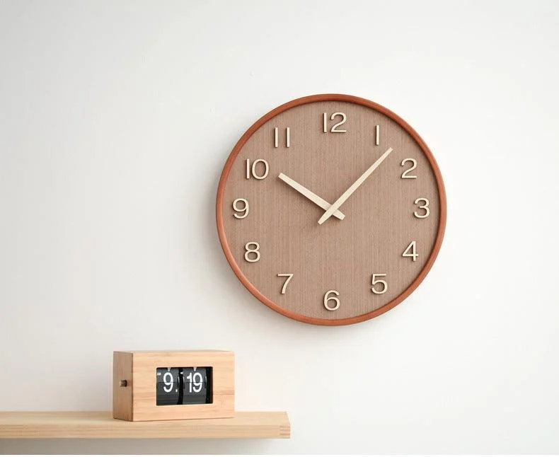 Analogue_Wooden_Round_Wall_Clock_for_Home_-_-4124803 Analogue Wooden Round Wall Clock for Home -