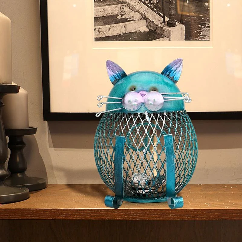 Artistic Blue Kitty Money Bank - - #tag1#