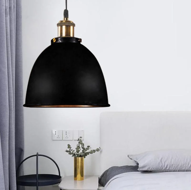 Atmospheric_Dome_Pendant_Lamp_1_Light_Wrought_Iron_Light_Fixture_with_Cord_in_Black-Rust_-_-_tag1_-4141869 Atmospheric Dome Pendant Lamp 1 Light Wrought Iron Light Fixture with Cord in Black/Rust - - #tag1#