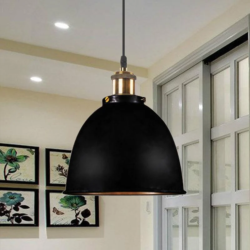 Atmospheric_Dome_Pendant_Lamp_1_Light_Wrought_Iron_Light_Fixture_with_Cord_in_Black-Rust_-_-_tag1_-4141893 Atmospheric Dome Pendant Lamp 1 Light Wrought Iron Light Fixture with Cord in Black/Rust - - #tag1#