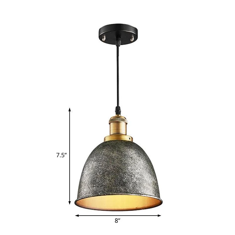 Atmospheric_Dome_Pendant_Lamp_1_Light_Wrought_Iron_Light_Fixture_with_Cord_in_Black-Rust_-_-_tag1_-4141907 Atmospheric Dome Pendant Lamp 1 Light Wrought Iron Light Fixture with Cord in Black/Rust - - #tag1#