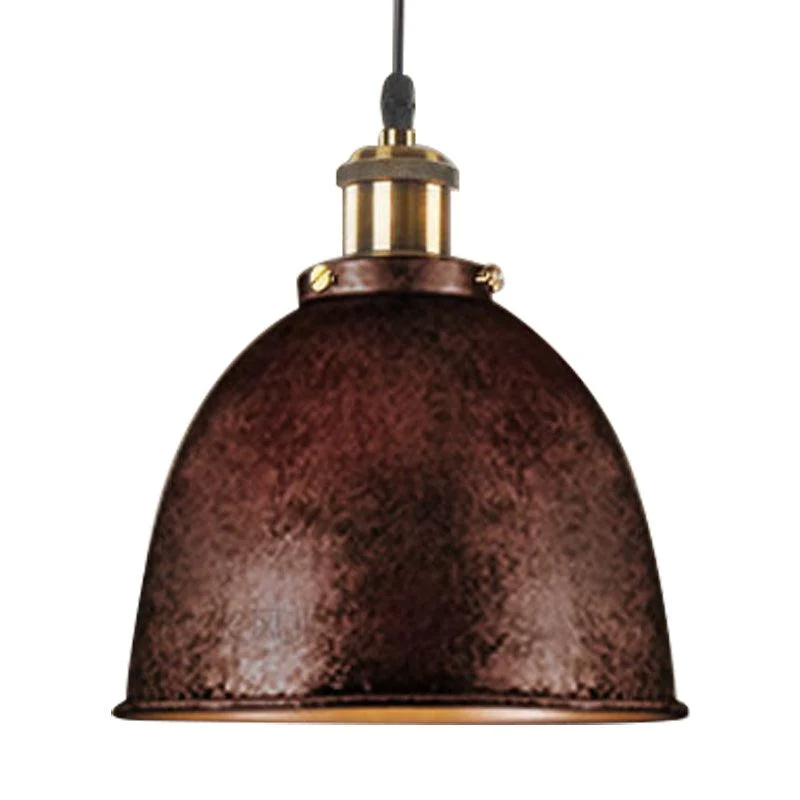 Atmospheric_Dome_Pendant_Lamp_1_Light_Wrought_Iron_Light_Fixture_with_Cord_in_Black-Rust_-_-_tag1_-4141920 Atmospheric Dome Pendant Lamp 1 Light Wrought Iron Light Fixture with Cord in Black/Rust - - #tag1#