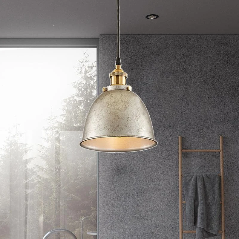 Atmospheric_Dome_Pendant_Lamp_1_Light_Wrought_Iron_Light_Fixture_with_Cord_in_Black-Rust_-_-_tag1_-4141957 Atmospheric Dome Pendant Lamp 1 Light Wrought Iron Light Fixture with Cord in Black/Rust - - #tag1#