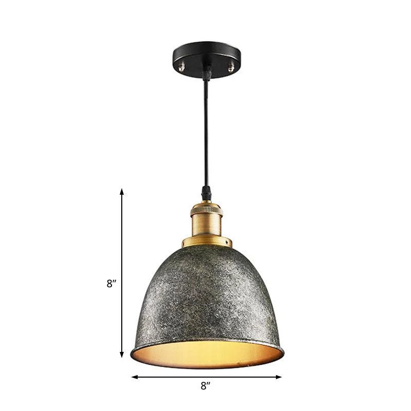Atmospheric_Dome_Pendant_Lamp_1_Light_Wrought_Iron_Light_Fixture_with_Cord_in_Black-Rust_-_-_tag1_-4141964 Atmospheric Dome Pendant Lamp 1 Light Wrought Iron Light Fixture with Cord in Black/Rust - - #tag1#