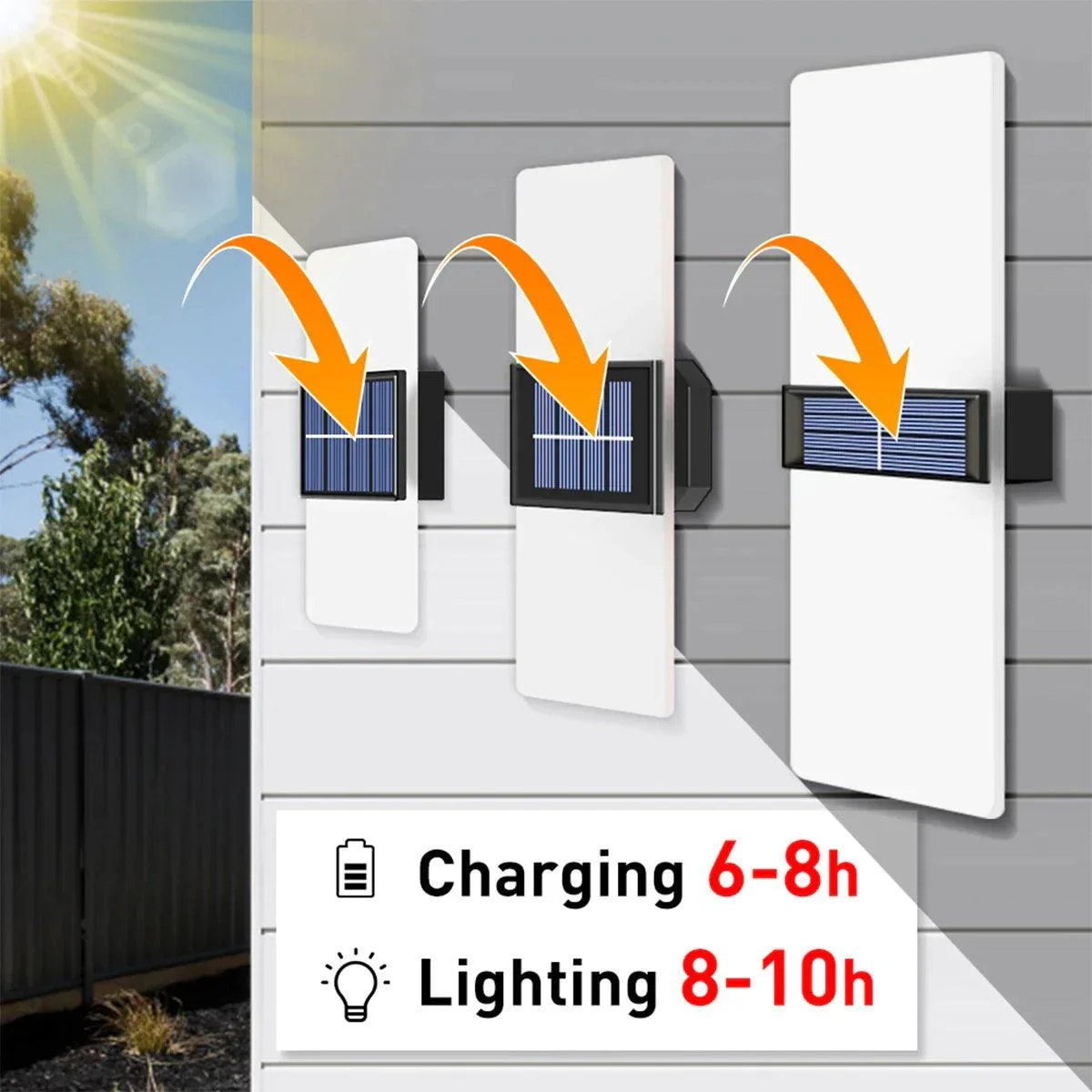 AuroraSolar - solar LED wall lamp for outdoors -