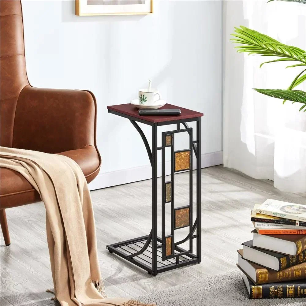 BOUSSAC_C-shaped_Wood_End_Table_Set_of_2_Brown-Black_Table_Side_table_Basse_De_Salon_Side_Table_-_-_tag1_-4163036 BOUSSAC C-shaped Wood End Table, Set of 2, Brown/Black, Table Side,table Basse De Salon, Side Table - - #tag1#