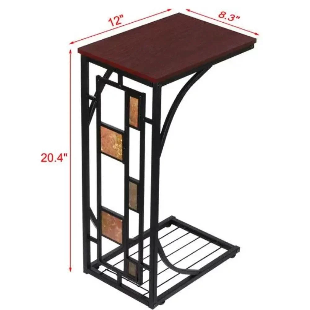 BOUSSAC_C-shaped_Wood_End_Table_Set_of_2_Brown-Black_Table_Side_table_Basse_De_Salon_Side_Table_-_-_tag1_-4163044 BOUSSAC C-shaped Wood End Table, Set of 2, Brown/Black, Table Side,table Basse De Salon, Side Table - - #tag1#