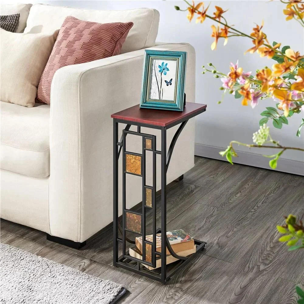 BOUSSAC_C-shaped_Wood_End_Table_Set_of_2_Brown-Black_Table_Side_table_Basse_De_Salon_Side_Table_-_-_tag1_-4163049 BOUSSAC C-shaped Wood End Table, Set of 2, Brown/Black, Table Side,table Basse De Salon, Side Table - - #tag1#