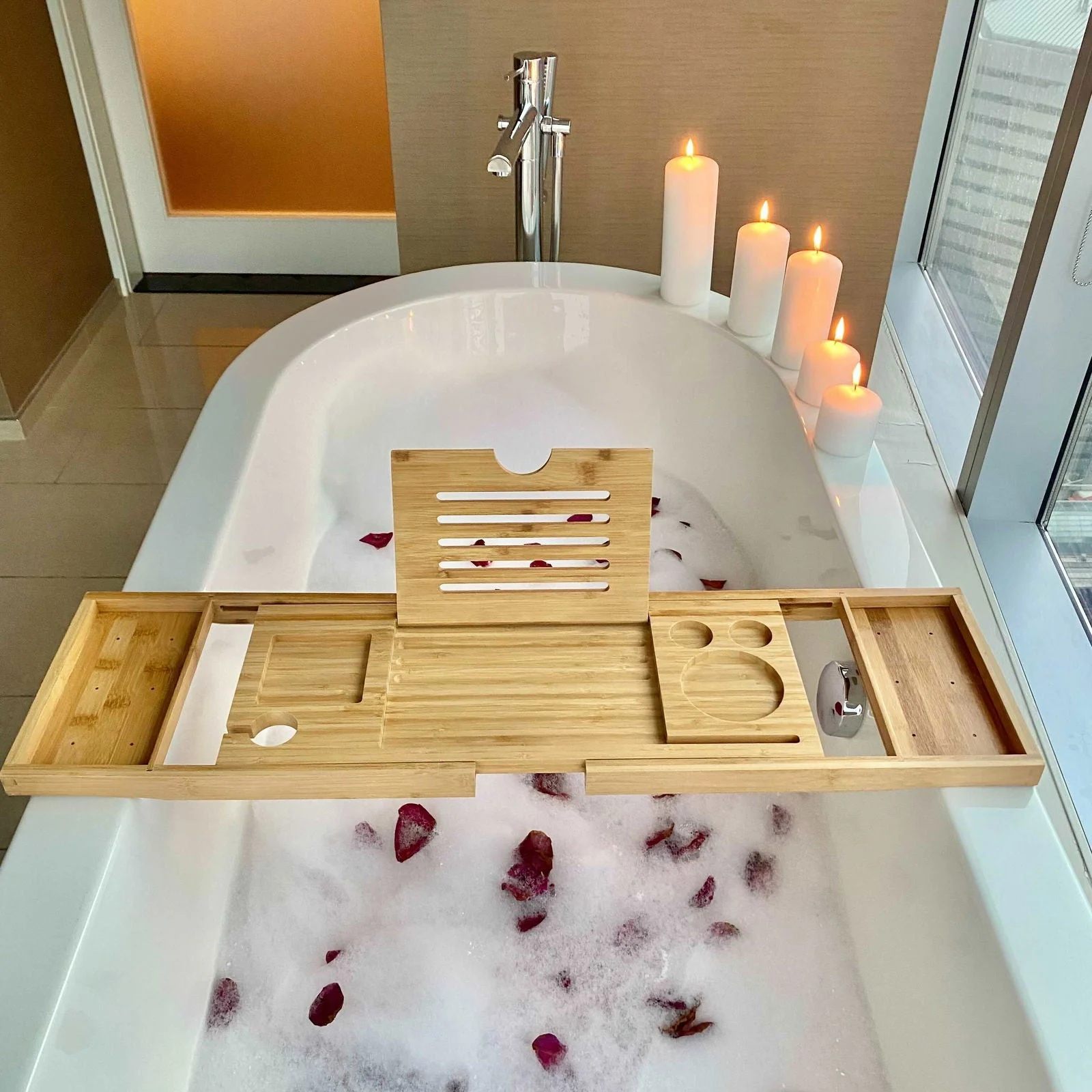 Bamboo Bathtub Tray - - #tag1#