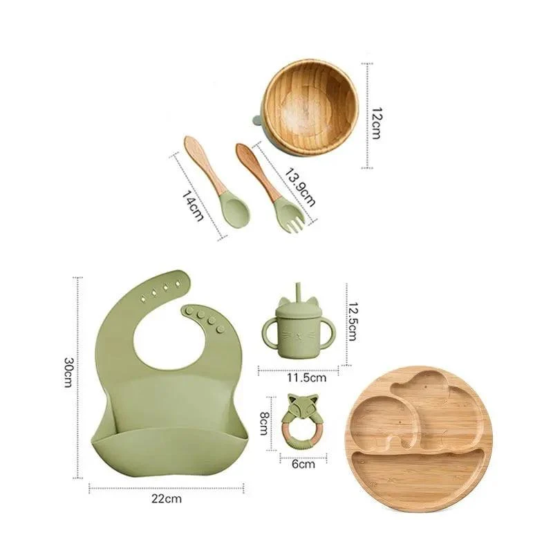 Bamboo_Dinosaur_Dinner_Set_7pcs_BPA-Free_Suction_Bowls_for_Children_-_-4134026 Bamboo Dinosaur Dinner Set: 7pcs, BPA-Free, Suction Bowls for Children -