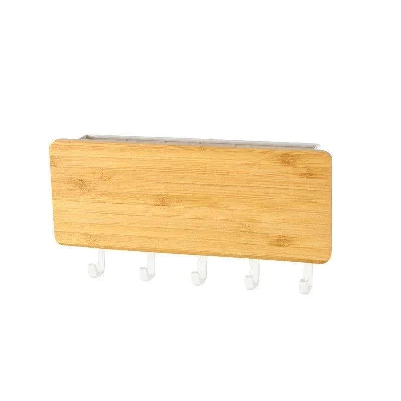 Bamboo Key Holder - Stylish Organizer - Black/White/Bamboo -  - #tag1#