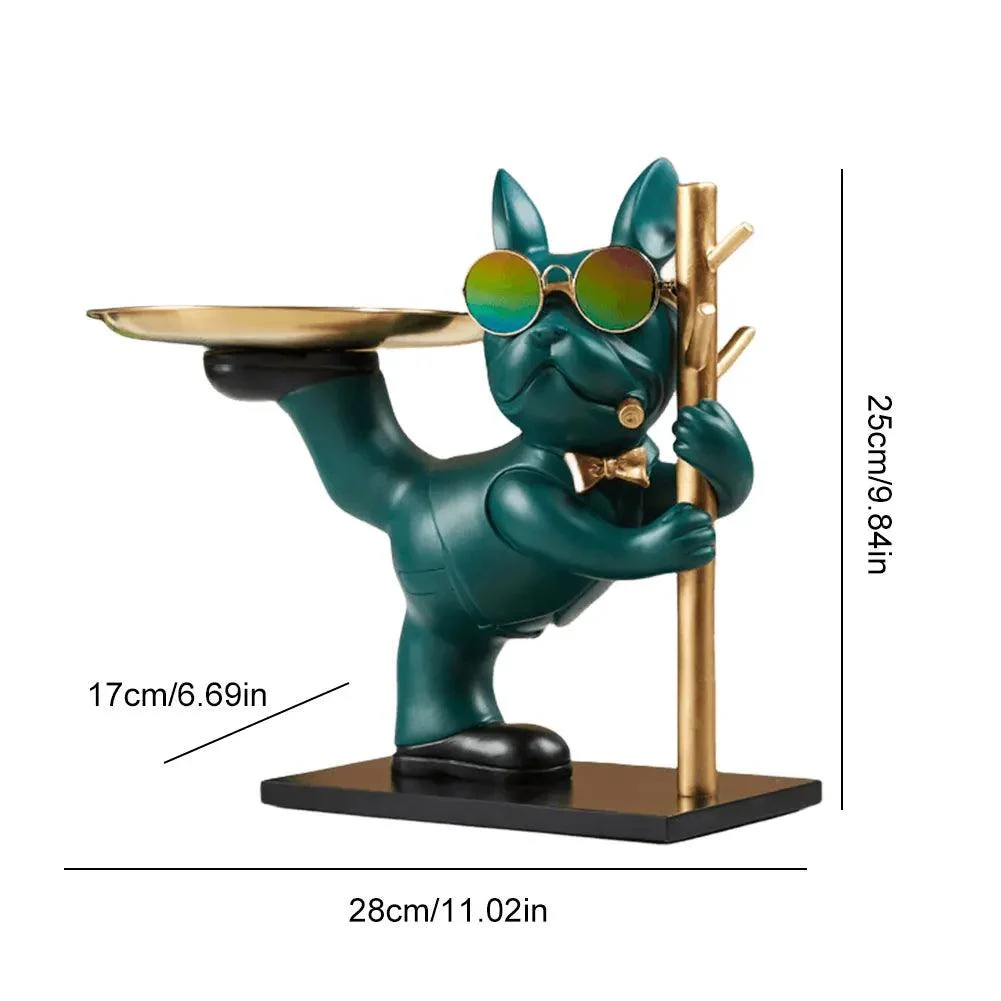 BarkBlend - Dog Statue Decorative Metal Tray -