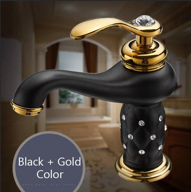 Basin_Brass_with_Diamond_Gold_Bathroom_Faucet_-_-_tag1_-4145850 Basin Brass with Diamond & Gold Bathroom Faucet - - #tag1#