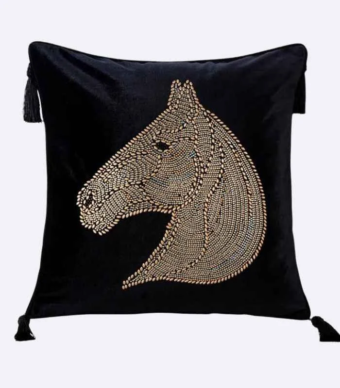 Beaded_Horse_Head_Velvet_Cushion_Cover_with_Tassels_-_-_tag1_-4147163 Beaded Horse Head Velvet Cushion Cover with Tassels - - #tag1#