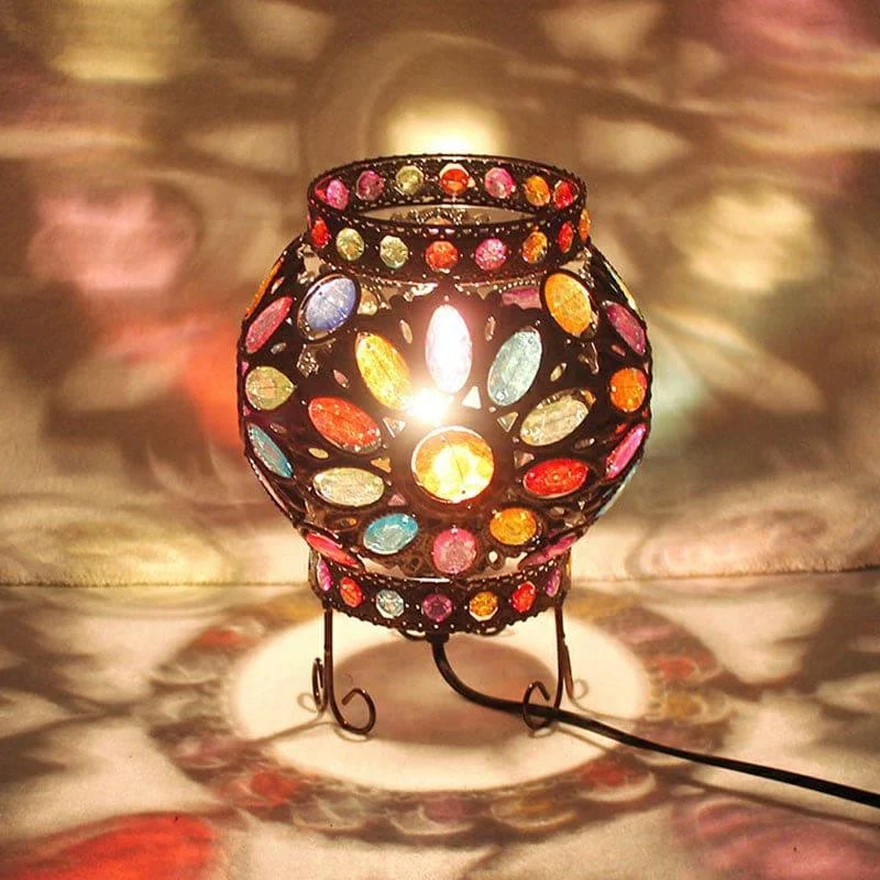 Beadlight - Bedside table with acrylic beads in bronze for atmospheric lighting -  - #tag1#