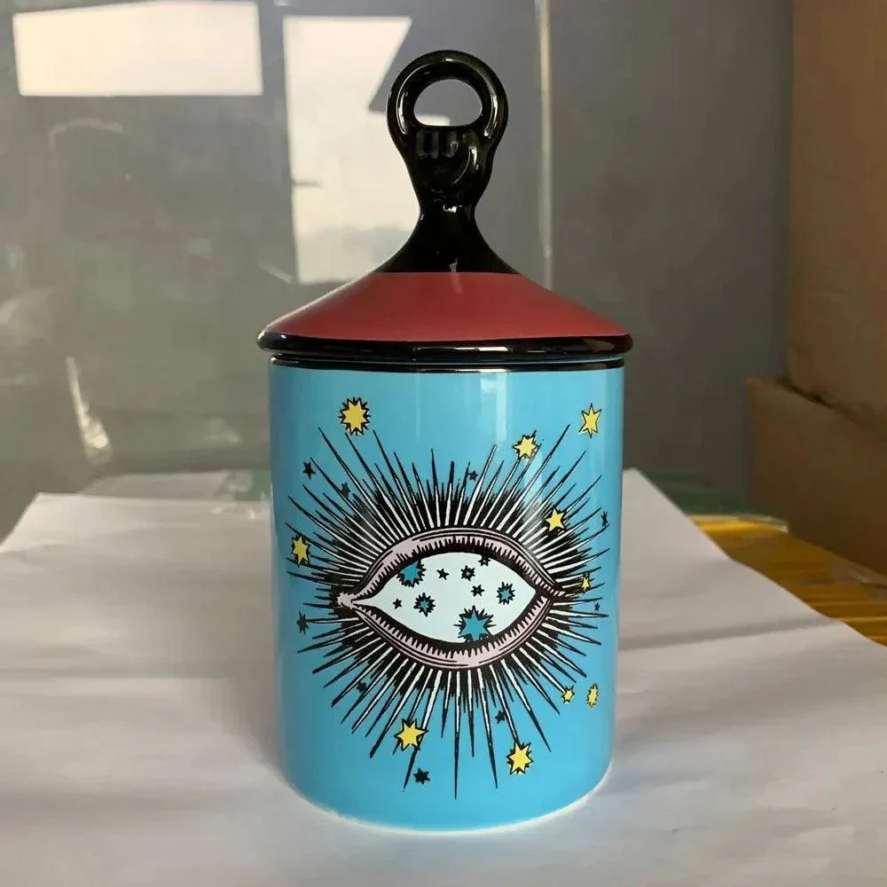 Big Eye' Starry Sky Candle Holder With Lid - - #tag1#