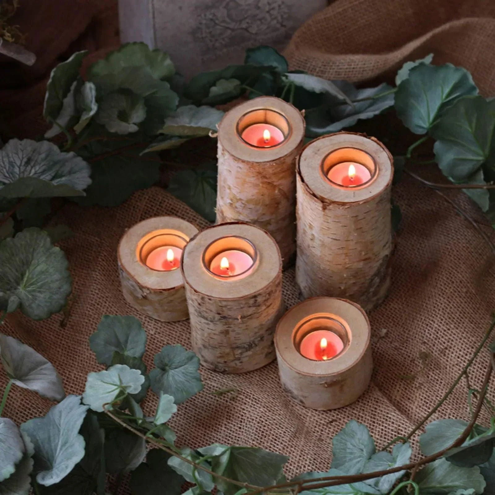 Birch_Wood_Candle_Holder_-_-4137921 Birch Wood Candle Holder -