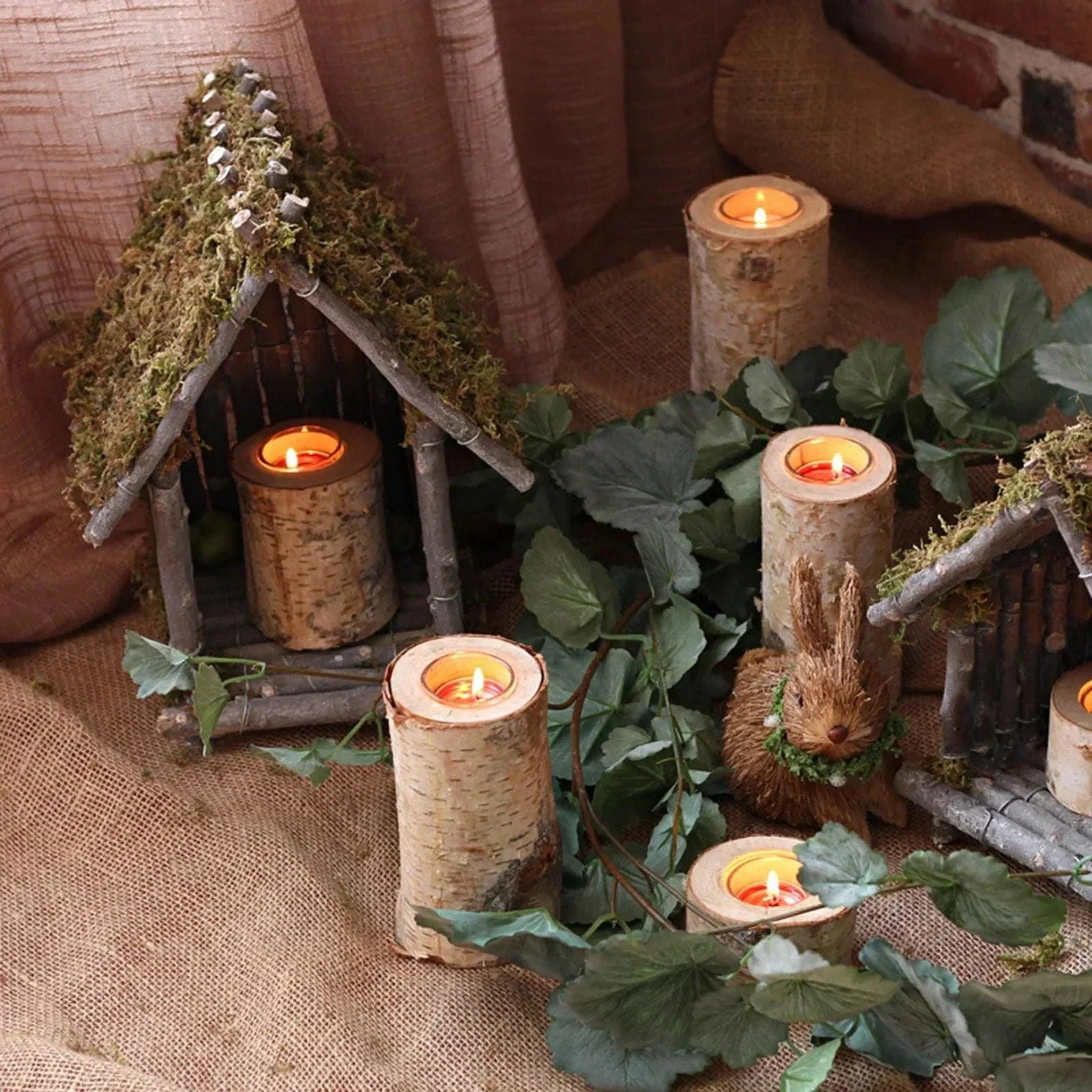 Birch_Wood_Candle_Holder_-_-4137927 Birch Wood Candle Holder -