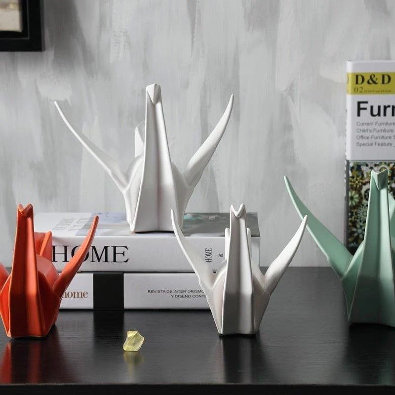 Bird Abstract Origami Ceramic Home Decor Sculpture -