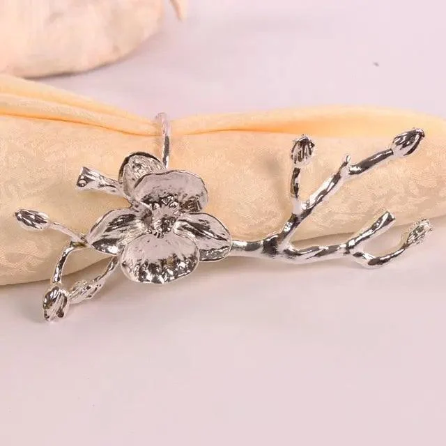 Bird & Flower Napkin Rings - 4 pieces -