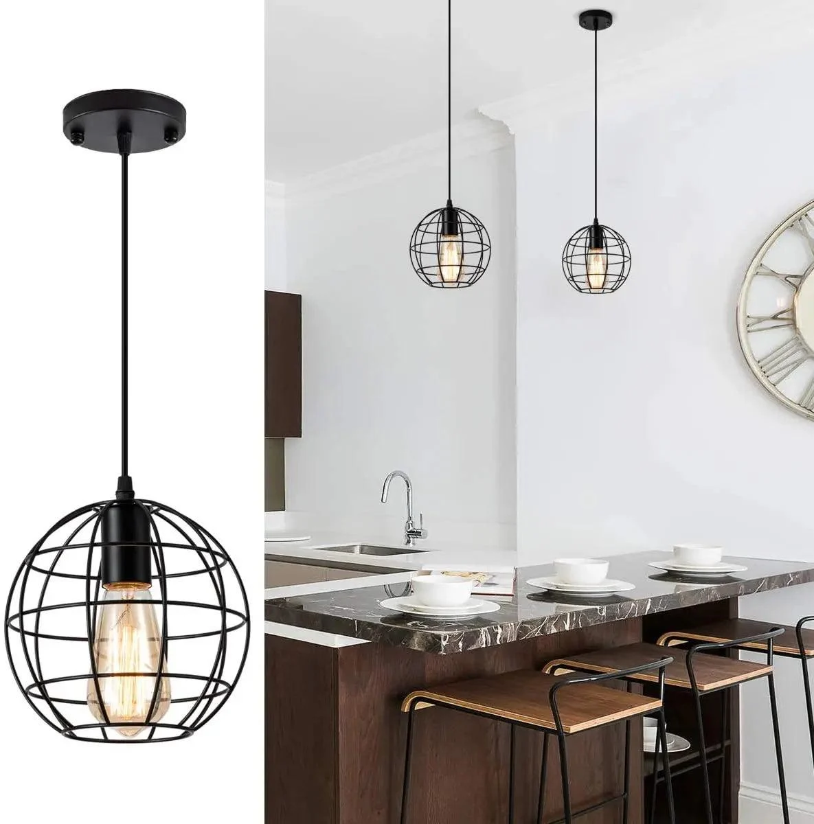 Black_Metal_Cage_Pendant_Light_Retro_Industrial_Charm_-_-4138942 Black Metal Cage Pendant Light: Retro Industrial Charm -