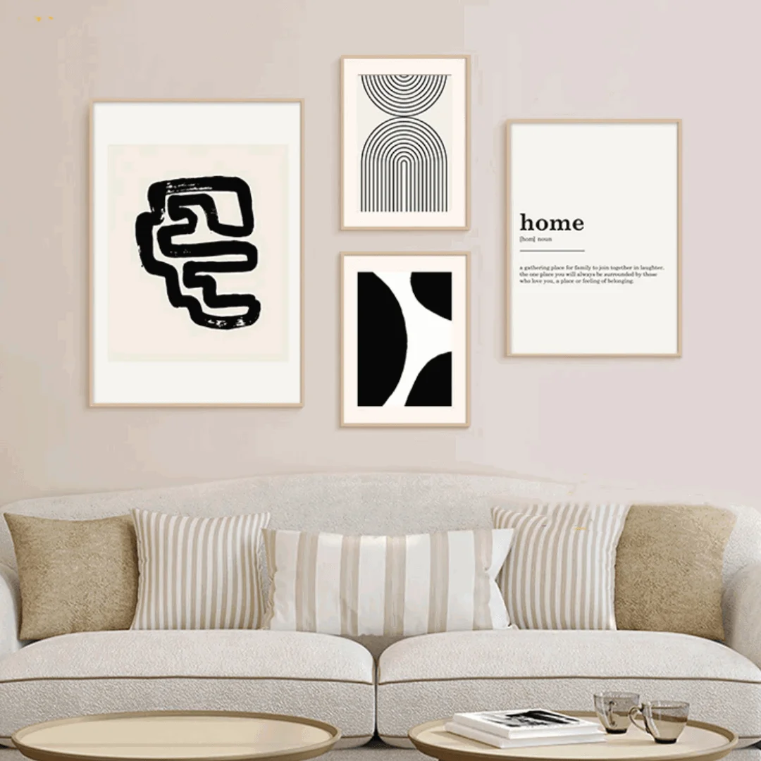 Black and White Abstract Wall Art -
