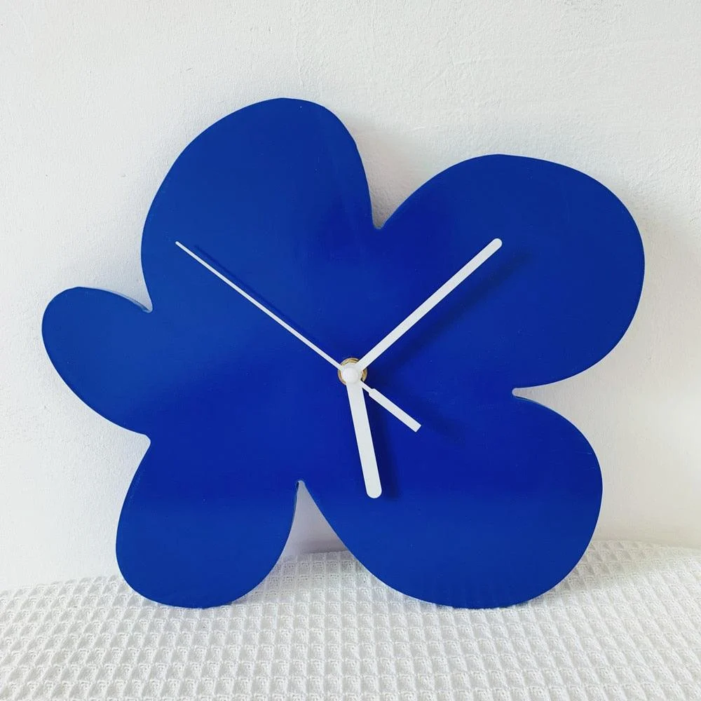 Blue_Flower_Wall_Clock_-_-4140215 Blue Flower Wall Clock -