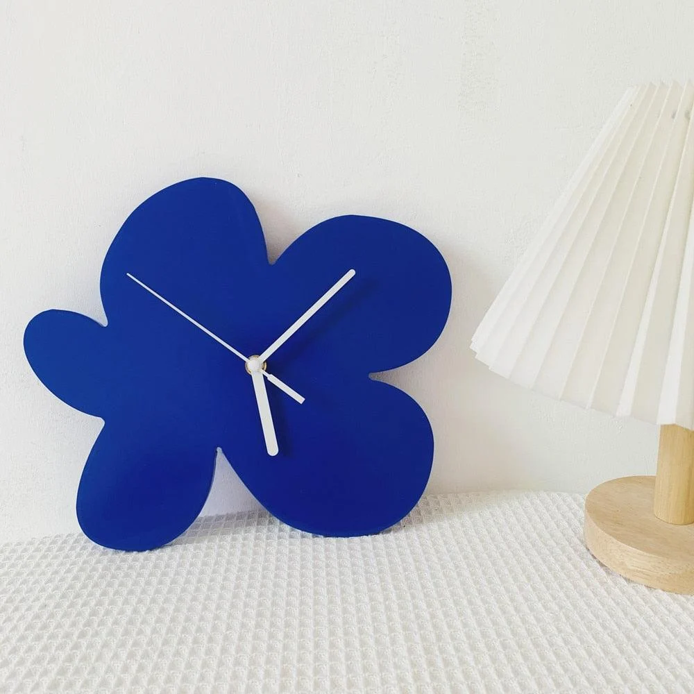 Blue_Flower_Wall_Clock_-_-4140237 Blue Flower Wall Clock -