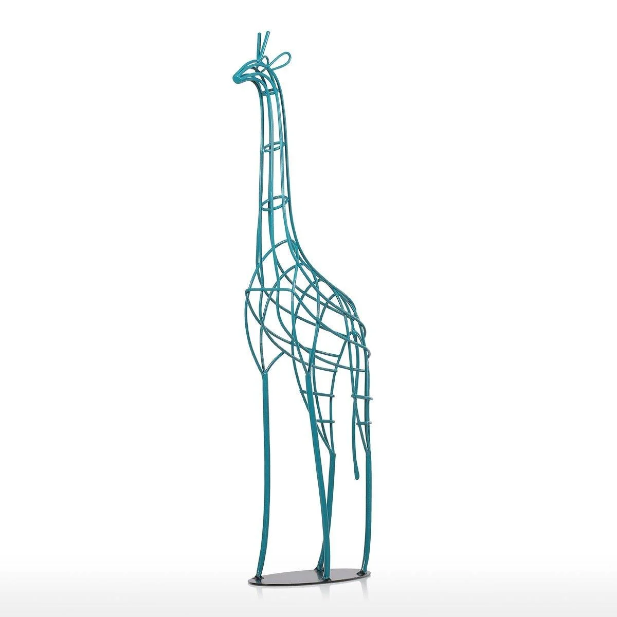 Blue_Giraffe_Wired_Metal_Statue_-_-4140276 Blue Giraffe Wired Metal Statue -