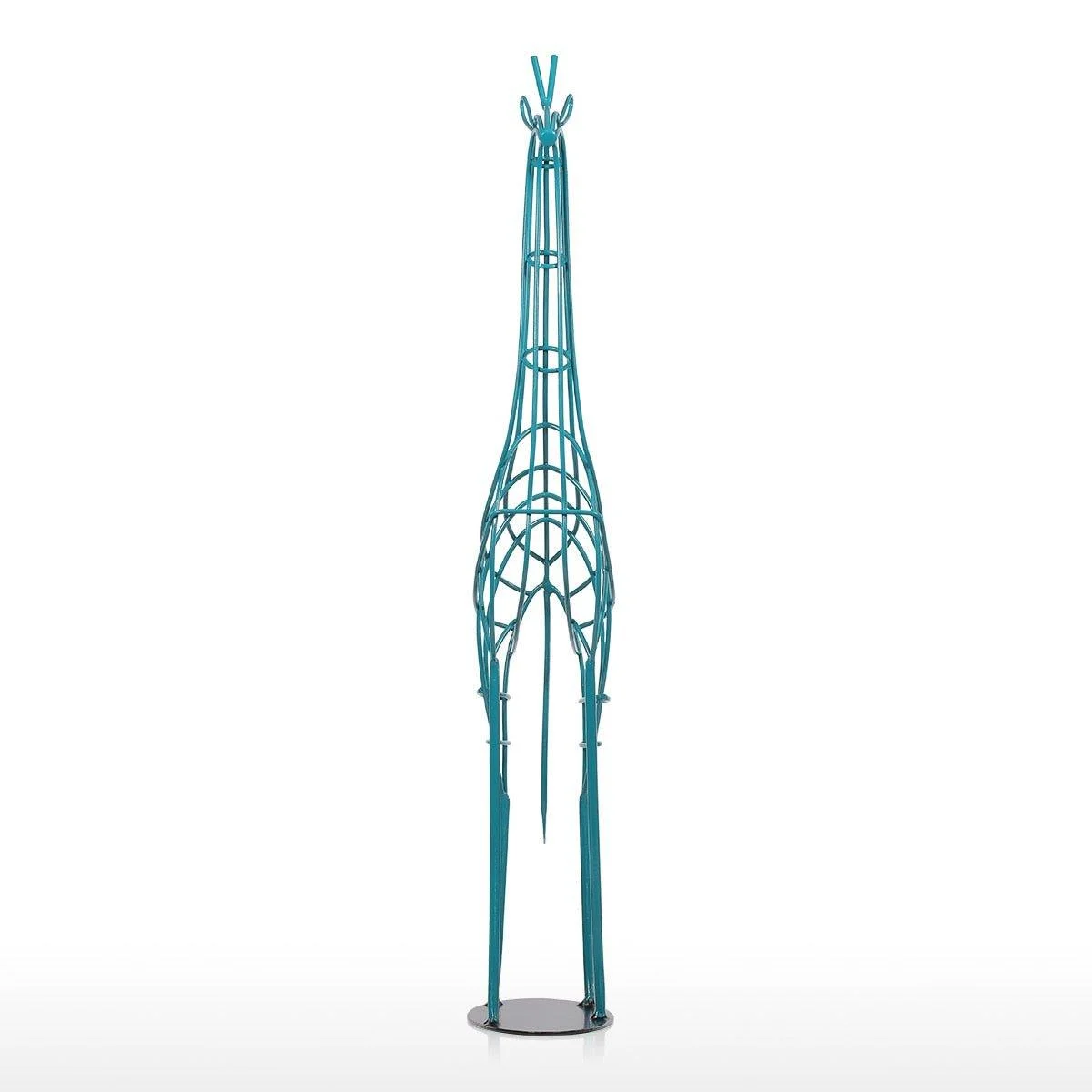 Blue_Giraffe_Wired_Metal_Statue_-_-4140284 Blue Giraffe Wired Metal Statue -