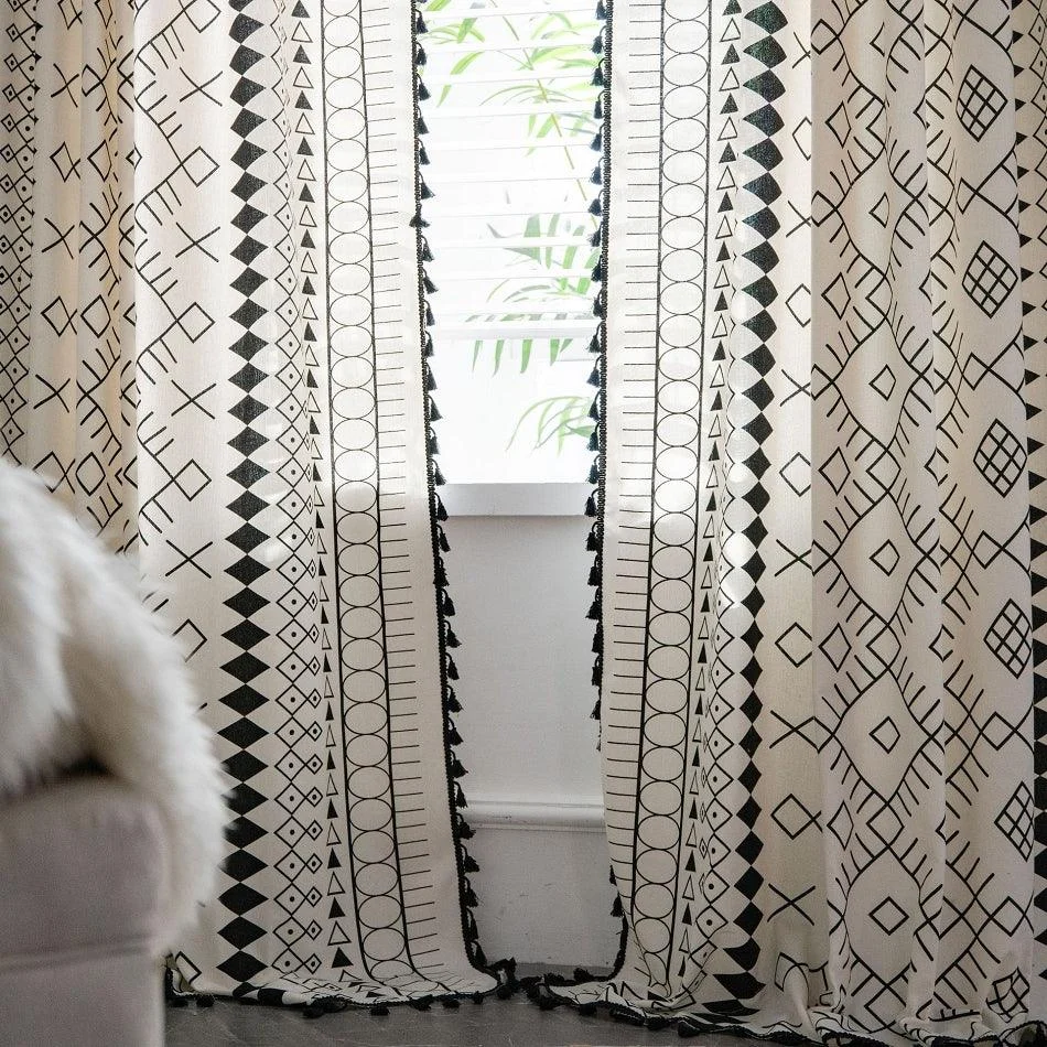 Bohemian Cotton Linen Window Curtain - - #tag1#