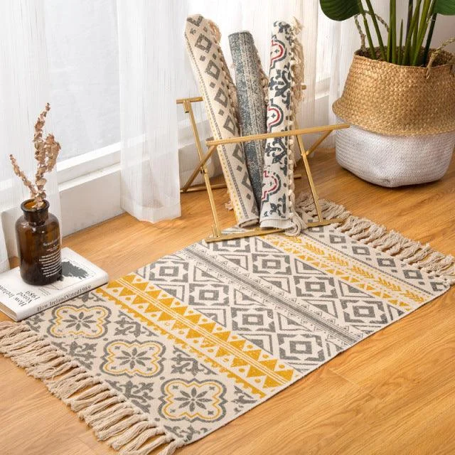 Bohemian Handwoven Floor Mat - - #tag1#