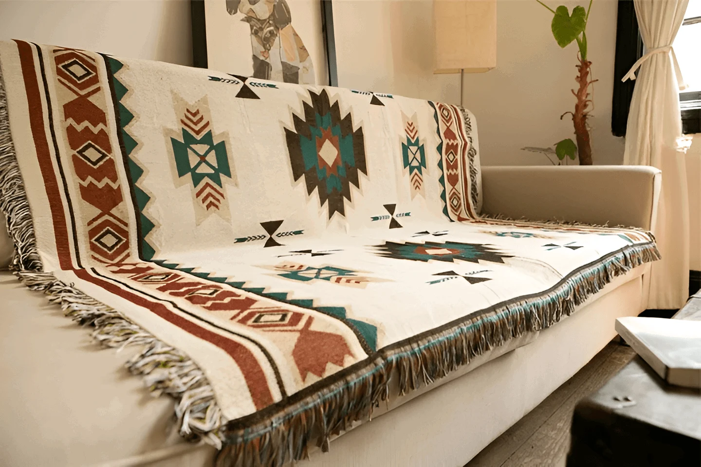 BohoFab Blanket - Luxury Boho Blanket Throw - Geometric Ethnic Tassel Tapestry Blanket -  - #tag1#