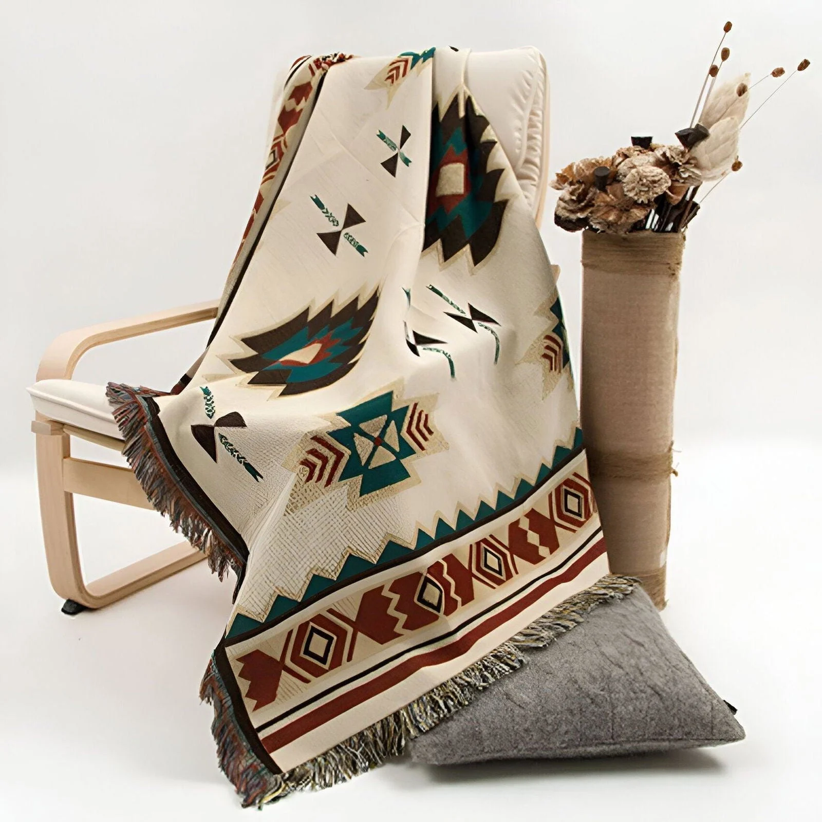 BohoFab Blanket - Luxury Boho Blanket Throw - Geometric Ethnic Tassel Tapestry Blanket -  - #tag1#