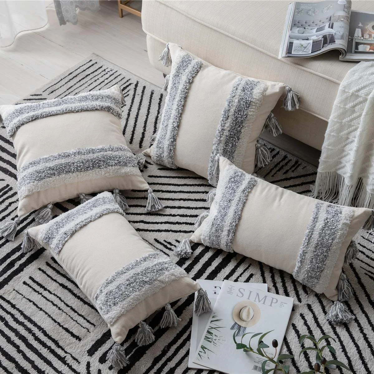 Boho_Grey_Tassel_Pillow_Cover_-_-_tag1_-4160182 Boho Grey Tassel Pillow Cover - - #tag1#