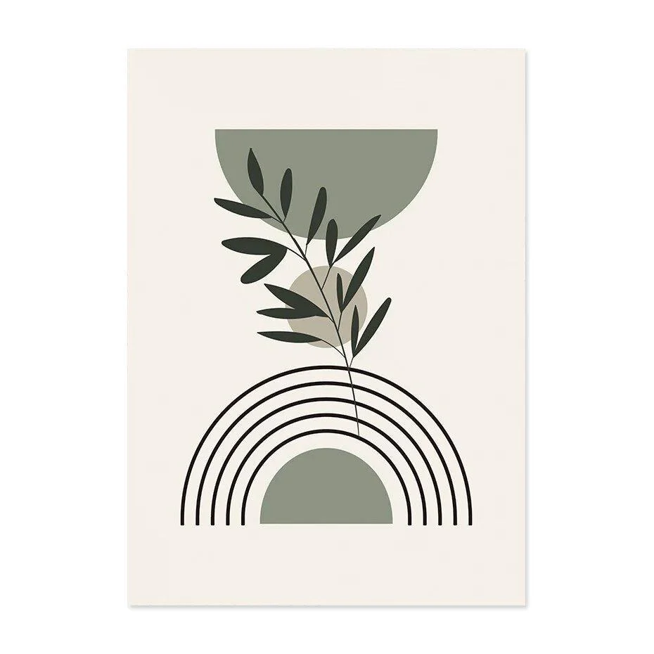 Boho_Style_Green_Leaves_Wall_Art_Canvas_Print_-_-_tag1_-4161004 Boho Style 'Green Leaves' Wall Art Canvas Print - - #tag1#